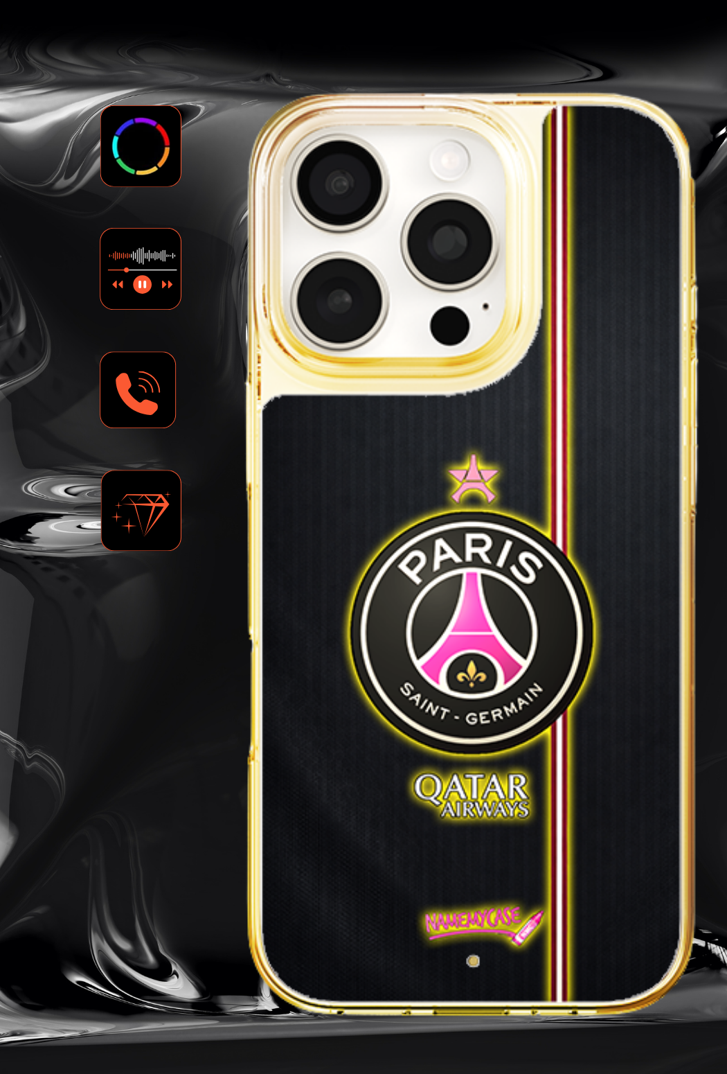 Funda LED para iPhone - PSG Rosa