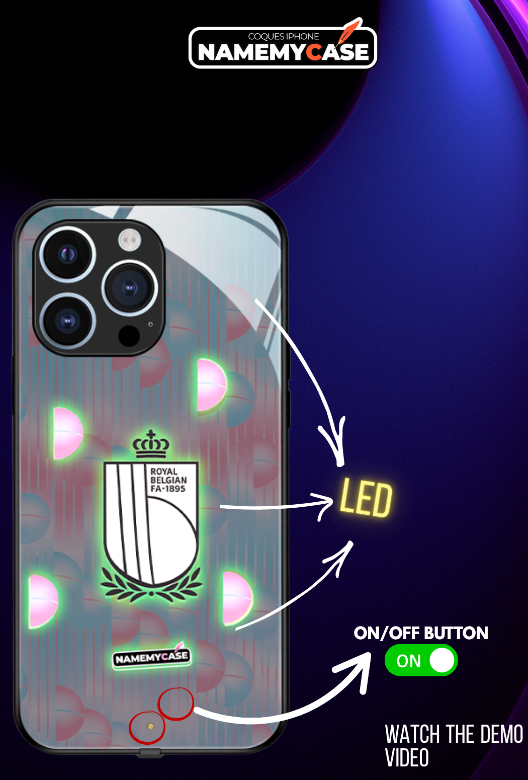 Funda LED para iPhone Omerta Rosa