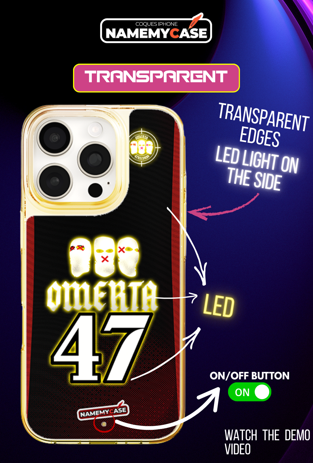 Funda LED para iPhone - Omerta Negro