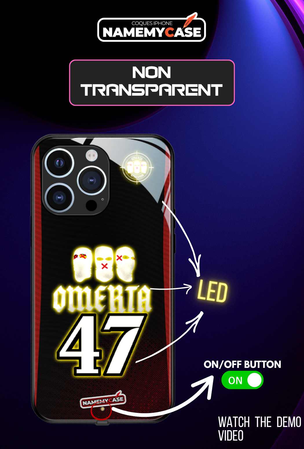 Funda LED para iPhone - Omerta Negro