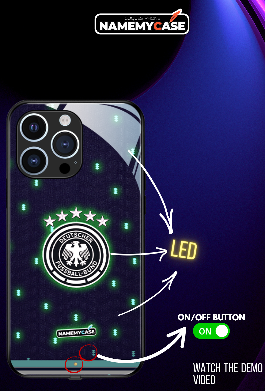 Funda LED para iPhone Omerta Rosa