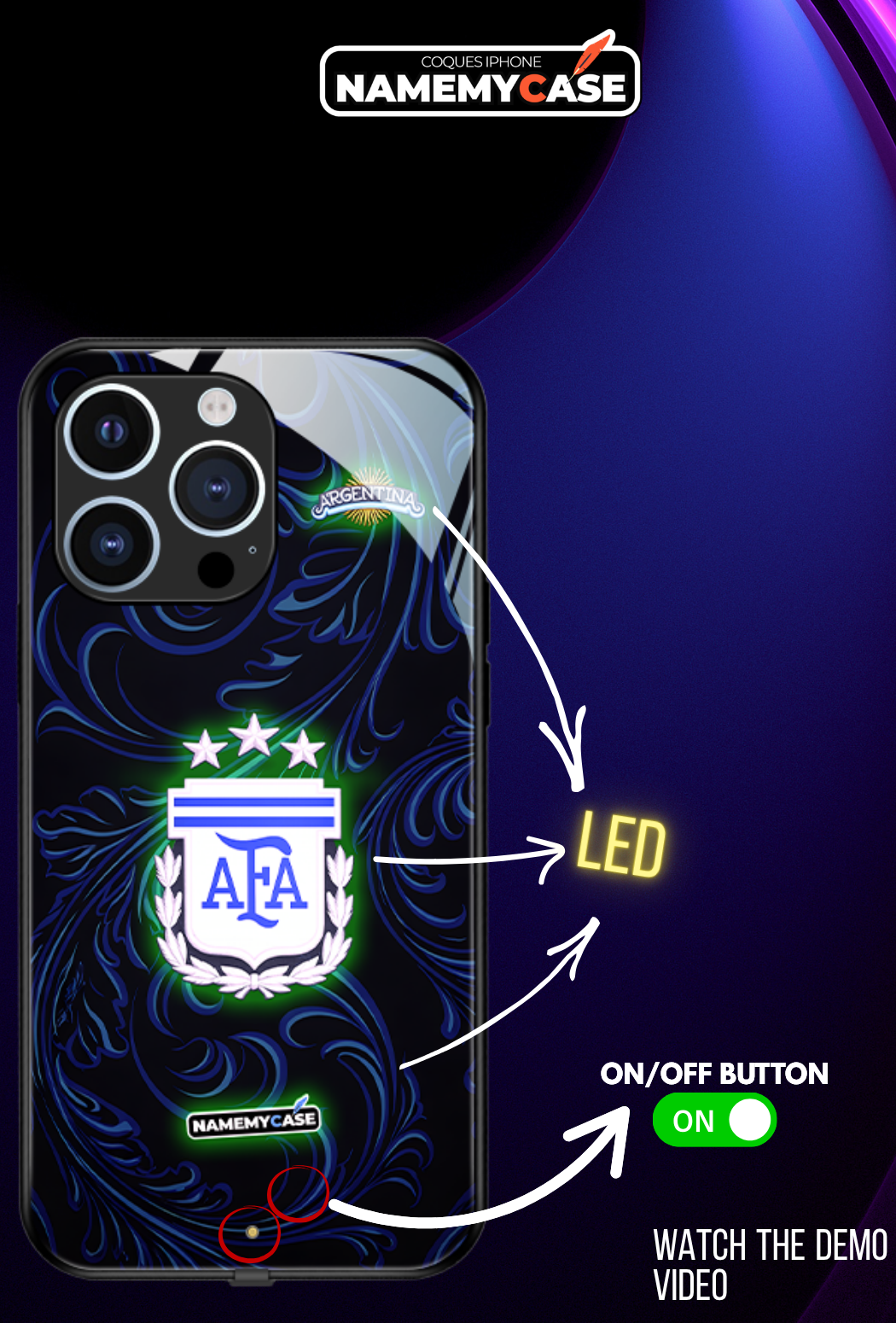 Funda LED para iPhone Omerta Rosa