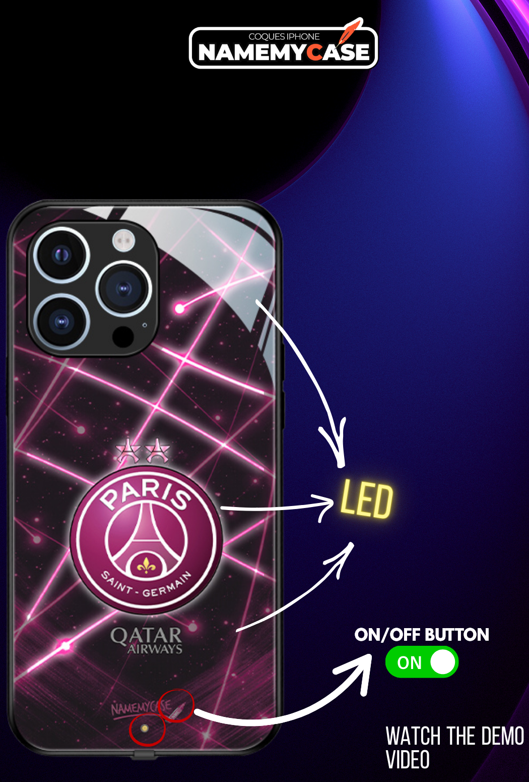 Funda LED para iPhone Omerta Rosa