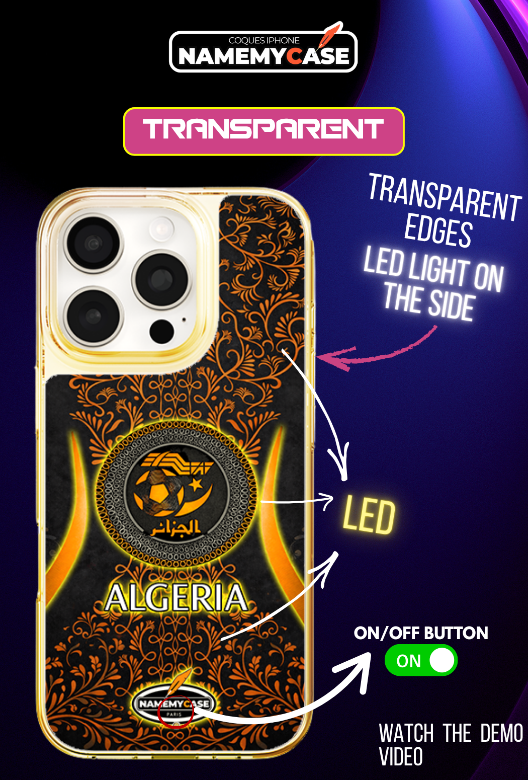 Funda LED para iPhone - Naranja Argelia