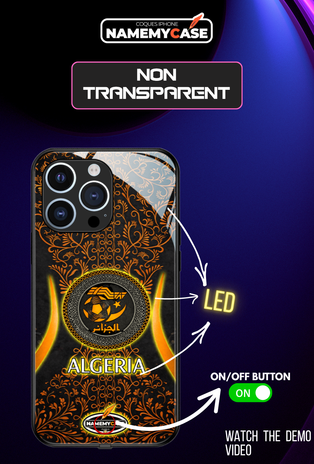 Funda LED para iPhone - Naranja Argelia