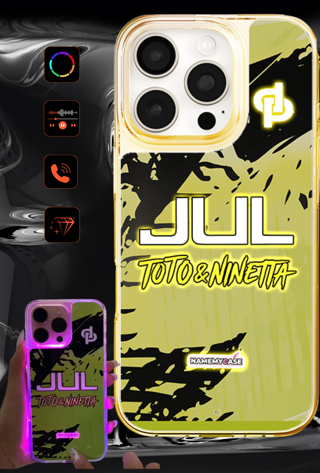 Funda LED para iPhone JUL Amarilla