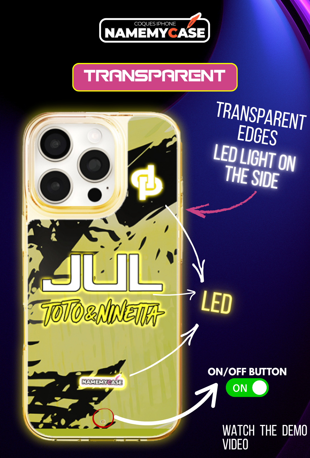 Funda LED para iPhone JUL Amarilla