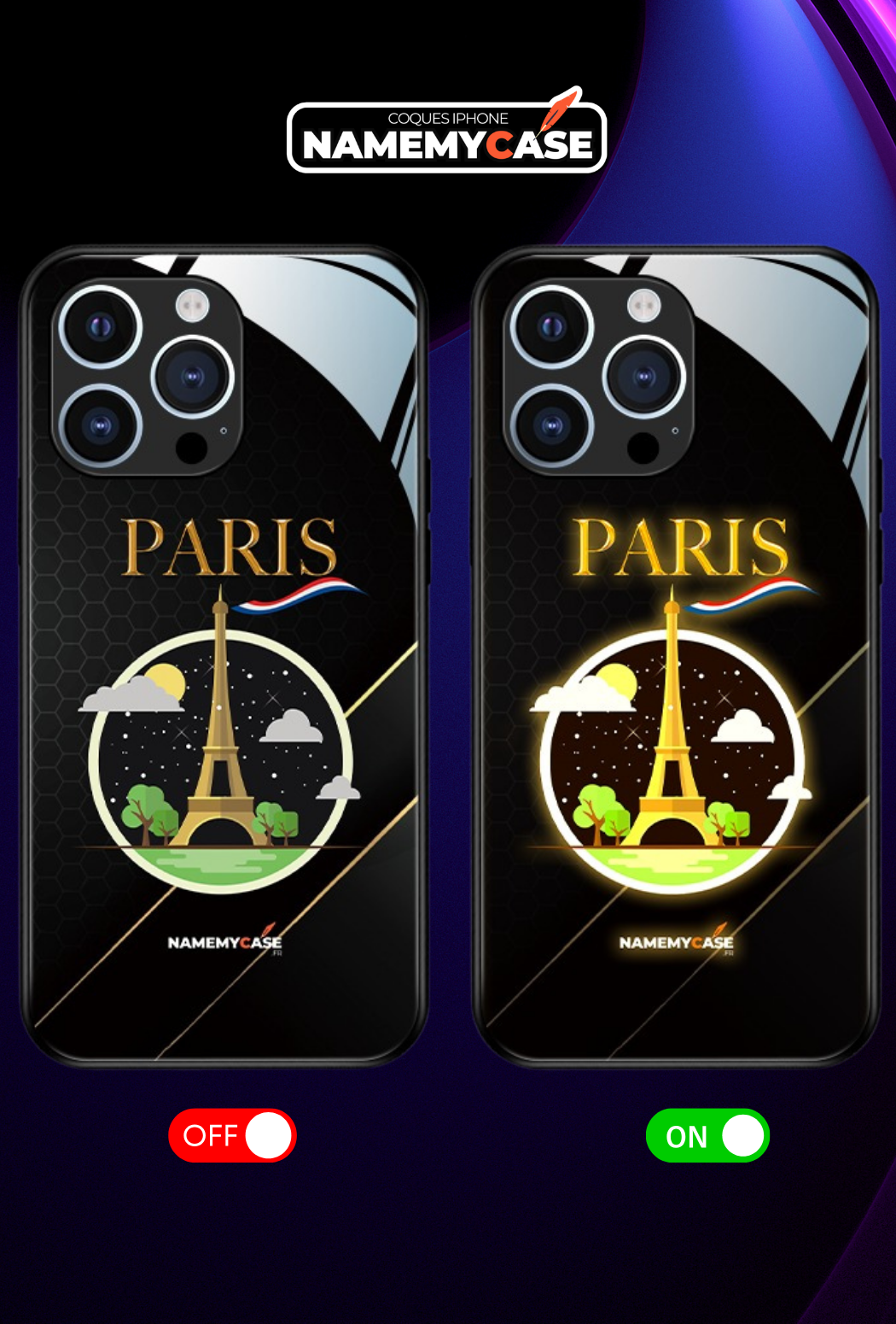 Funda LED Luminosa para iPhone - París