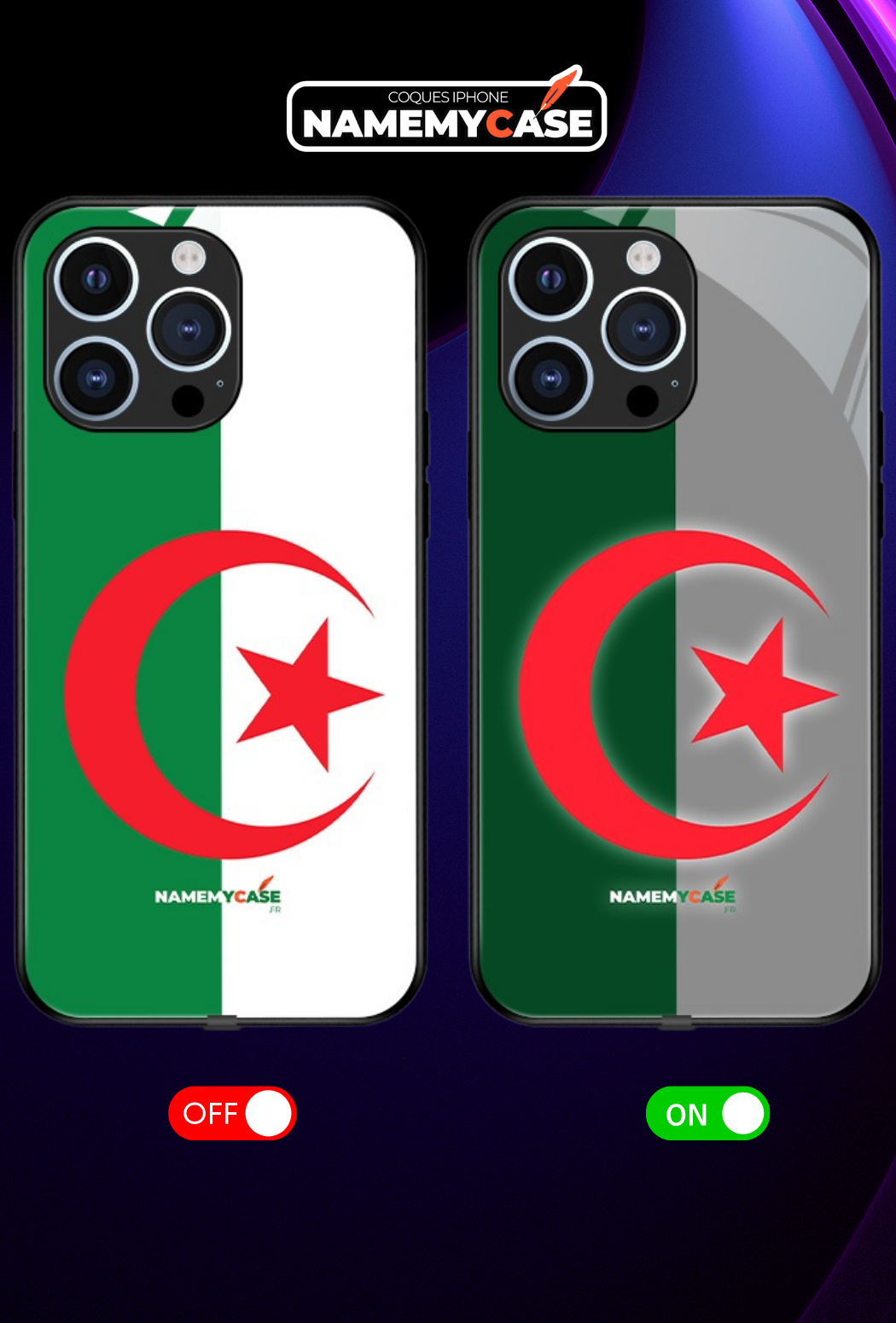 Funda LED para iPhone con Bandera de Argelia