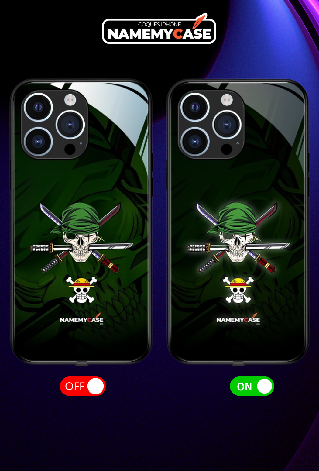 Funda LED Luminosa para iPhone - Roronoa Zoro | One Piece