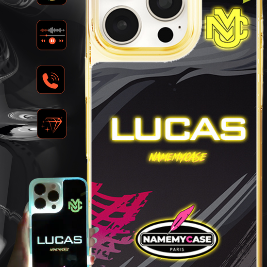 Funda de iPhone con luz LED personalizada - NMC