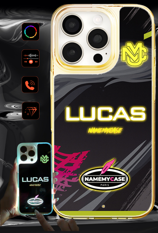 Funda de iPhone con luz LED personalizada - NMC