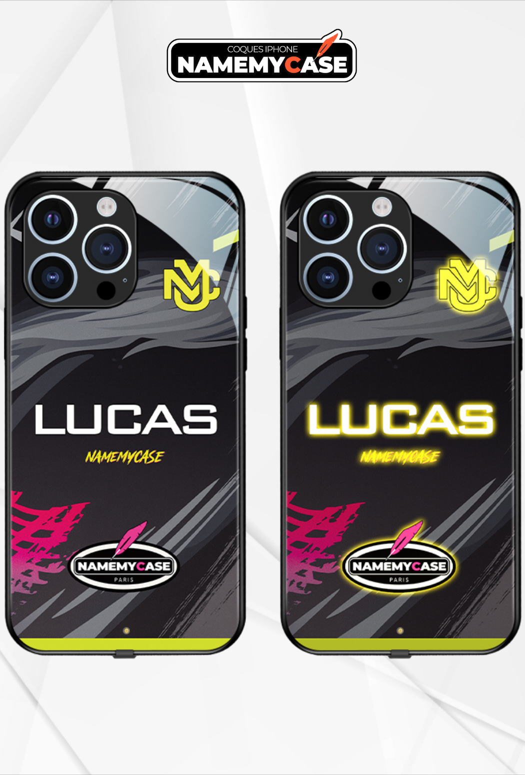 Funda de iPhone con luz LED personalizada - NMC