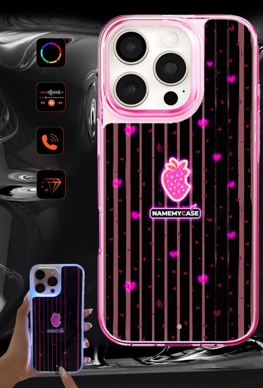 Funda LED con Luces para iPhone - Amor de Fresa