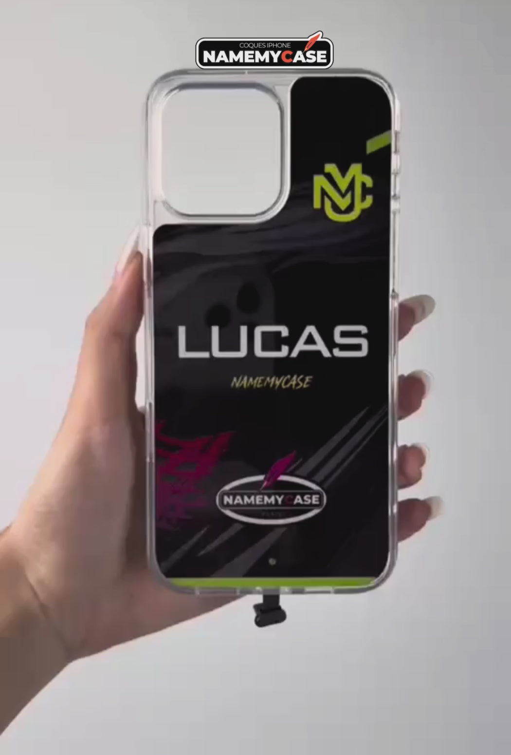 Funda de iPhone con luz LED personalizada - NMC