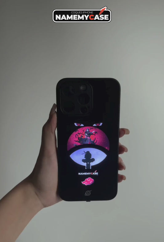 Funda LED Iluminada para iPhone - Itachi Luna Roja | Naruto